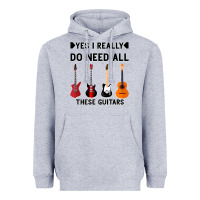 Heather Grey Yes I Really Do Need All These Guitars Heavyweight Hoodie - Bettercallsaul