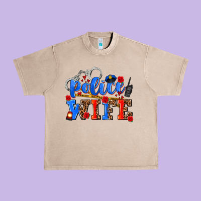 Police Wife Urban Heavy Tee Designed By Adodesignshop