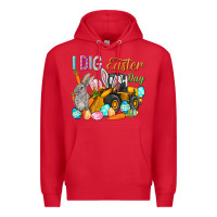 Red I dig Easter Day Premium Hoodie - NancyCooperArtShop