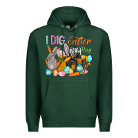 Sports Green I dig Easter Day Premium Hoodie - NancyCooperArtShop