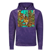 Cloud Purple western bull skull and cactus seamless pattern Vintage Hoodie - BundleAndBundleShop