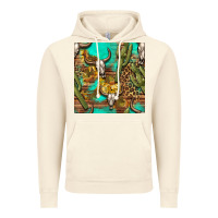 Vintage Artic western bull skull and cactus seamless pattern Vintage Hoodie - BundleAndBundleShop