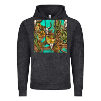 Western Bull Skull And Cactus Seamless Pattern Vintage Hoodie | Teevron