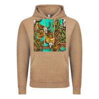 Vintage Coffee western bull skull and cactus seamless pattern Vintage Hoodie - BundleAndBundleShop