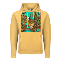 Vintage Mustard western bull skull and cactus seamless pattern Vintage Hoodie - BundleAndBundleShop
