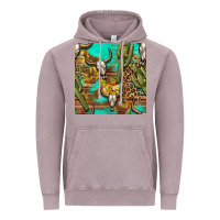 Vintage Zinc western bull skull and cactus seamless pattern Vintage Hoodie - BundleAndBundleShop