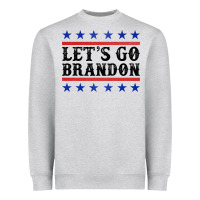Heather Grey Let's Go Brandon American Flag Heavyweight Sweatshirt - Jasminsmagicworld