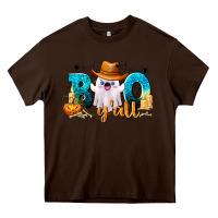 Chocolate Brown Boo Y'all Heavy Core Tee - texasbilliewilder