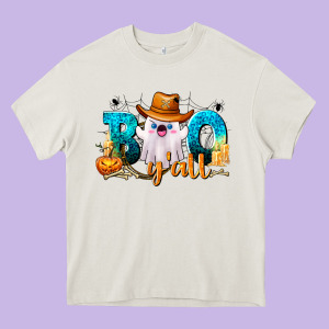 Boo Y'all Heavy Core Tee Designed By Texasbilliewilder