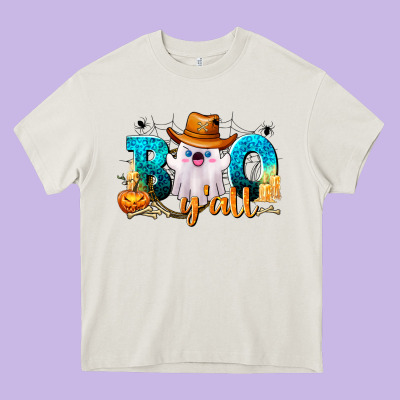Boo Y'all Heavy Core Tee Designed By Texasbilliewilder