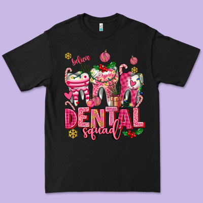 Pink Christmas Teeth Dental Squad Premium Tee Designed By Adodesignshop