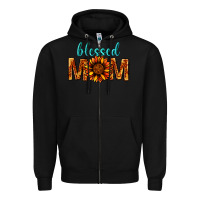 Black Blessed Mom Zipper Hoodie - BundleAndBundleShop