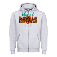 Heather Grey Blessed Mom Zipper Hoodie - BundleAndBundleShop
