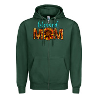 Sports Green Blessed Mom Zipper Hoodie - BundleAndBundleShop