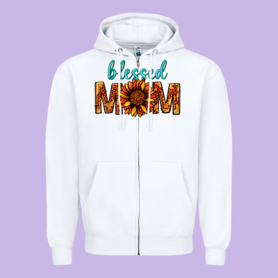 Blessed Mom Zipper Hoodie Designed By Bundleandbundleshop