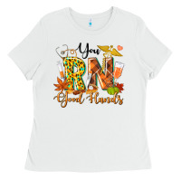 White you rn good hands fall Ladies Tee - texasbilliewilder