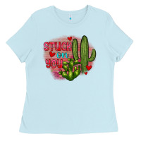 Baby Blue stuck on you cactus Ladies Tee - JahusDesignShop