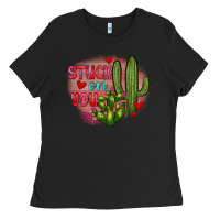 Black stuck on you cactus Ladies Tee - JahusDesignShop