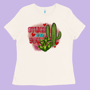 Stuck On You Cactus Ladies Tee Designed By Jahusdesignshop