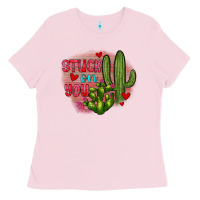Bubblegum Pink stuck on you cactus Ladies Tee - JahusDesignShop
