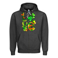 Charcoal Heather St.Patrick Love With Clover Zipper Hoodie - BundleAndBundleShop
