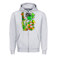 Heather Grey St.Patrick Love With Clover Zipper Hoodie - BundleAndBundleShop