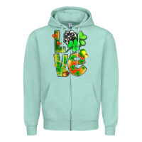 Seafoam St.Patrick Love With Clover Zipper Hoodie - BundleAndBundleShop