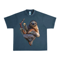 Midnight Navy Sloth Urban Heavy Tee - LillyAllenDesigns