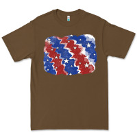 Cacao Patriotic tie dye background Premium Tee - CowGirlArtShop
