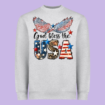 Western God Bless The Usa Heavyweight Sweatshirt Designed By Lillyallendesigns