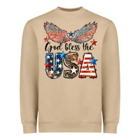 Mushroom Western God Bless The USA Heavyweight Sweatshirt - LillyAllenDesigns