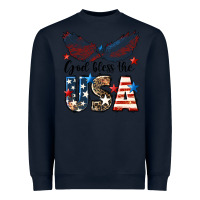 Navy Western God Bless The USA Heavyweight Sweatshirt - LillyAllenDesigns