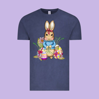 Easter Bunny And Eggs Vintage Tee Designed By Adodesignshop