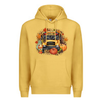 Antique Gold Fall School Bus Premium Hoodie - texasbilliewilder