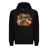 Black Fall School Bus Premium Hoodie - texasbilliewilder
