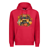 Cardinal Fall School Bus Premium Hoodie - texasbilliewilder