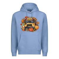 Colony Blue Fall School Bus Premium Hoodie - texasbilliewilder