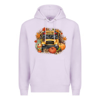 Lilac Fall School Bus Premium Hoodie - texasbilliewilder