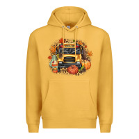 Mustard Fall School Bus Premium Hoodie - texasbilliewilder