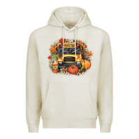 Oatmeal Heather Fall School Bus Premium Hoodie - texasbilliewilder