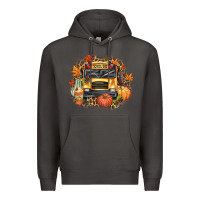 Smoke Fall School Bus Premium Hoodie - texasbilliewilder