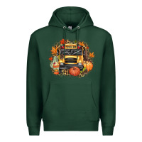 Sports Green Fall School Bus Premium Hoodie - texasbilliewilder