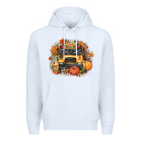 White Fall School Bus Premium Hoodie - texasbilliewilder