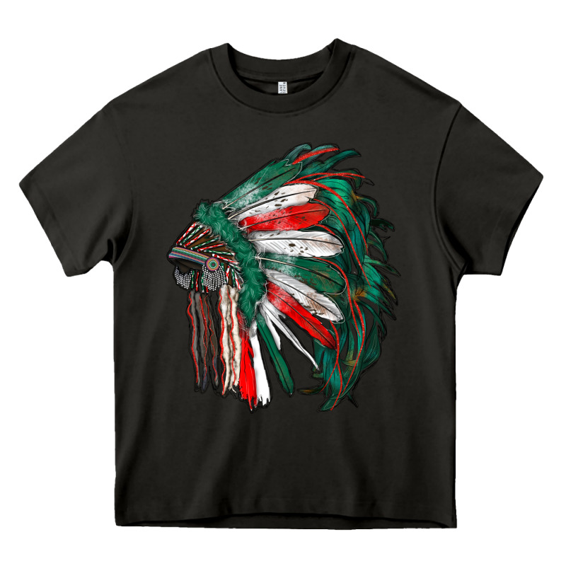 Mexican Flag Indian Headdress Heavy Core Tee by RanaPortraitStore | Teevron