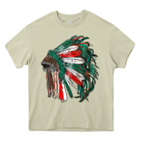 Mossy mexican flag indian headdress Heavy Core Tee - RanaPortraitStore
