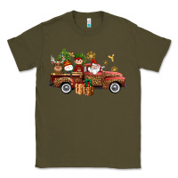 Army Green Christmas Truck Elf Santa snowman reindeer Classic Tee - NancyCooperArtShop