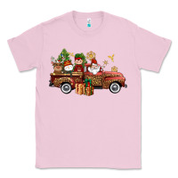 Bubblegum Pink Christmas Truck Elf Santa snowman reindeer Classic Tee - NancyCooperArtShop