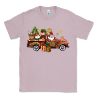 Lilac Christmas Truck Elf Santa snowman reindeer Classic Tee - NancyCooperArtShop