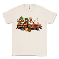Natural Christmas Truck Elf Santa snowman reindeer Classic Tee - NancyCooperArtShop