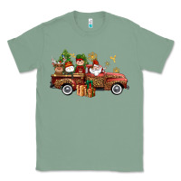 Sage Christmas Truck Elf Santa snowman reindeer Classic Tee - NancyCooperArtShop